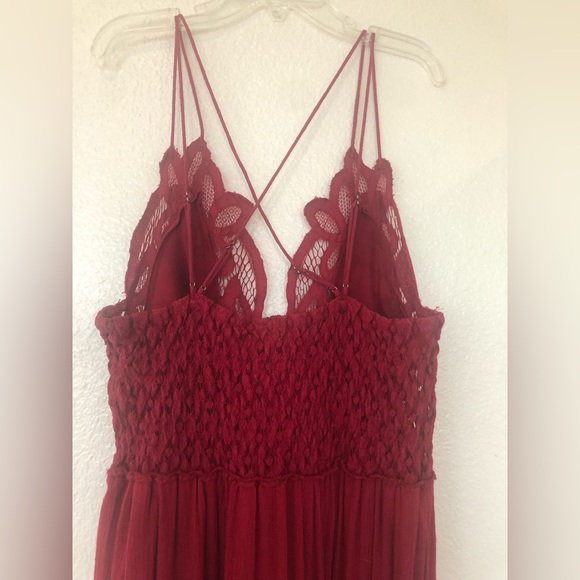 Free People Red Backless Maxi Dress - Picture 6 of 12